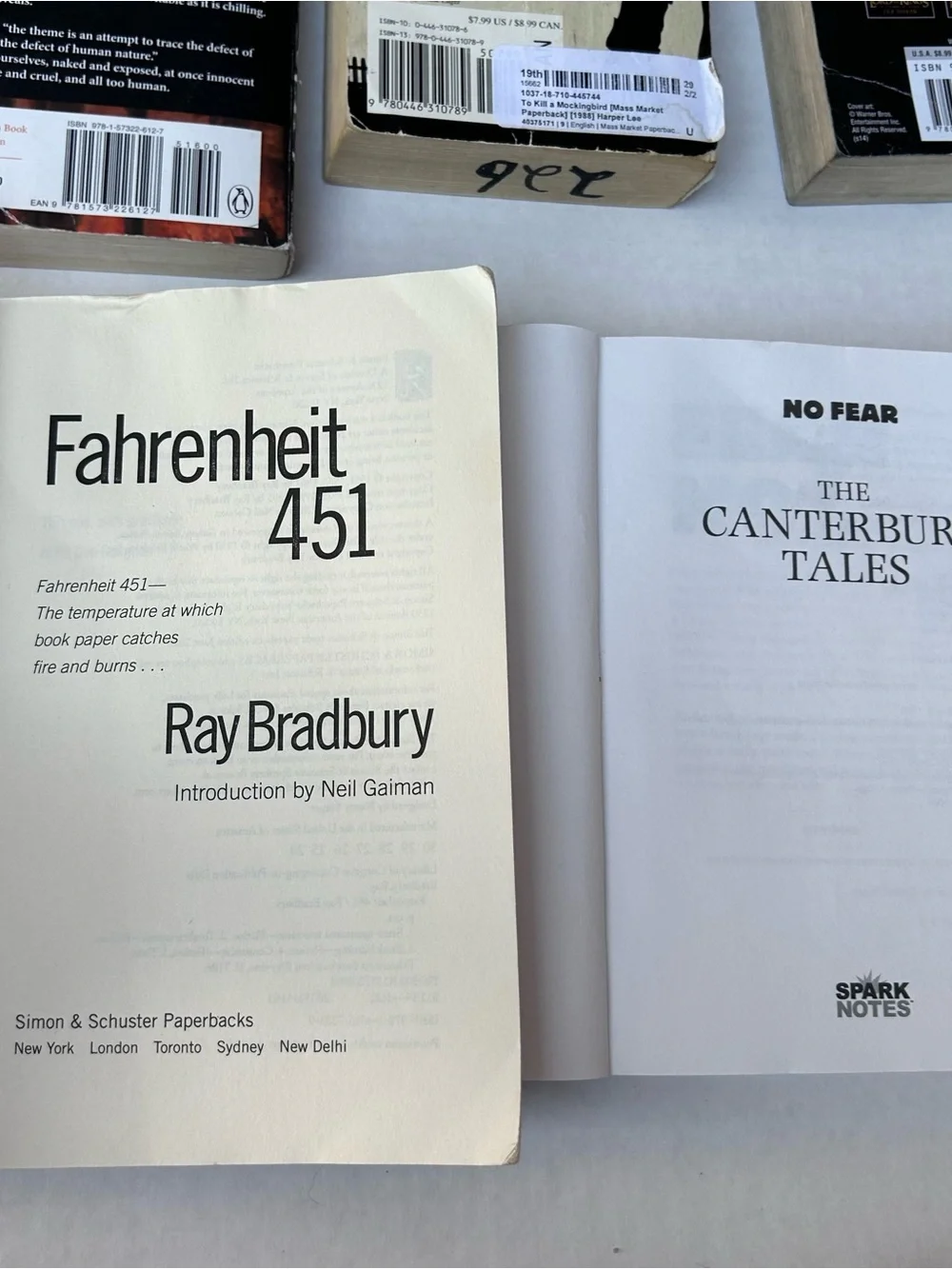 High School Reading 9 Book Lot Hobbit Fahrenheit 451 Mockingbird Gatsby Crucible